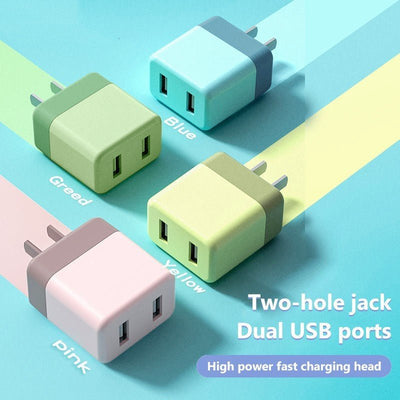 2 USB 5V2A Dual - Hole Charger USB Universal 20W Mobile Phone Charging Head CE Certified Color Power AdapterCharge