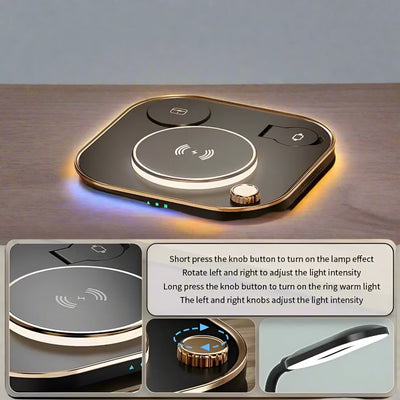 3 - 1 LED Desk Lamp Wireless Charger