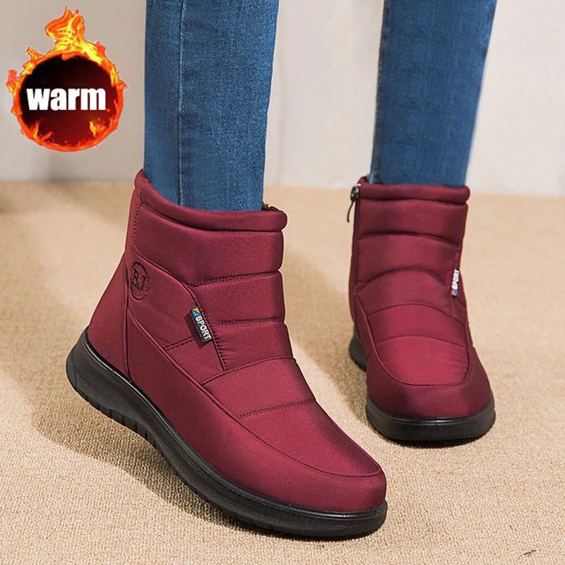 Ankle Boots For Women Non - slip Waterproof Snow Boots Flat Heels Warm ShoesFootwear