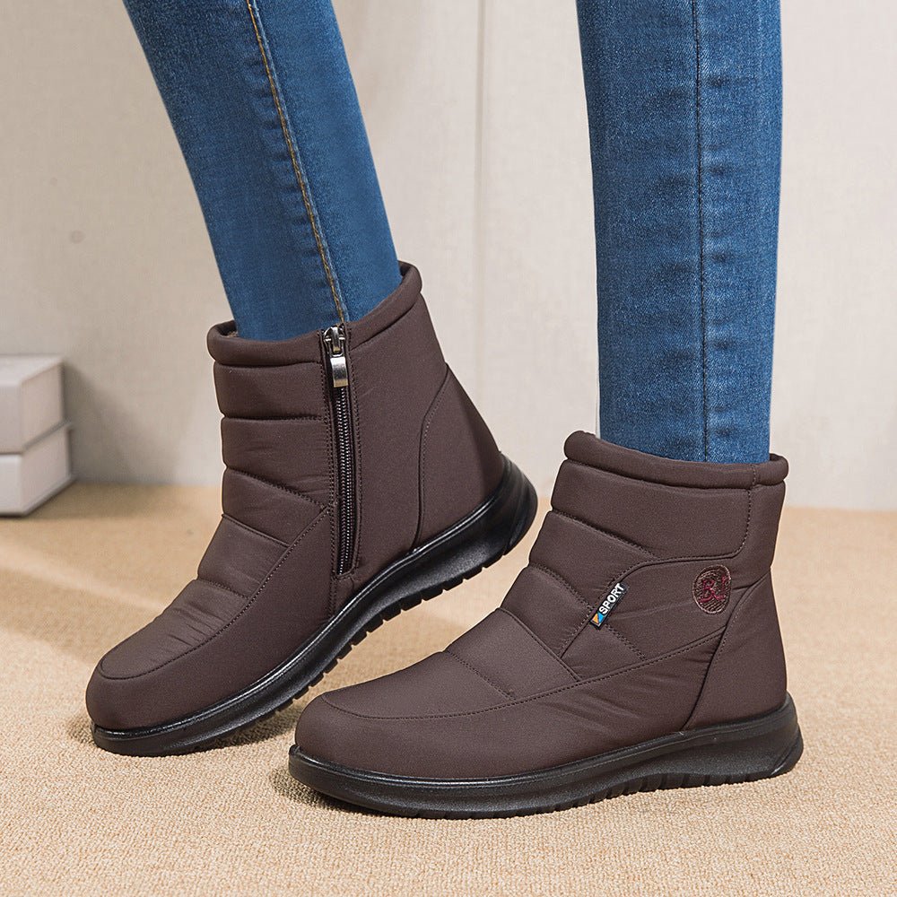 Ankle Boots For Women Non - slip Waterproof Snow Boots Flat Heels Warm ShoesFootwear