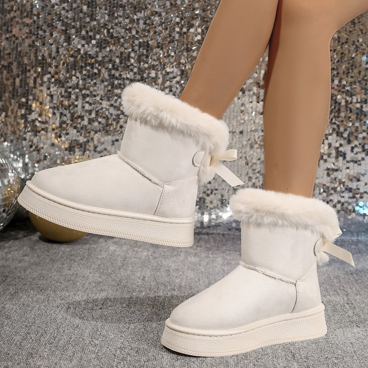 Bowknot Fashion Casual Warm Plush Short BootFootwear