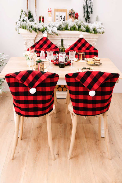 Christmas Plaid Chair CoversChristmas chair covers