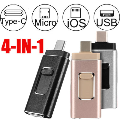 Compatible With Apple, 4 In 1 Stick For IPhoneAndroid Type C Usb KeyTech accessories