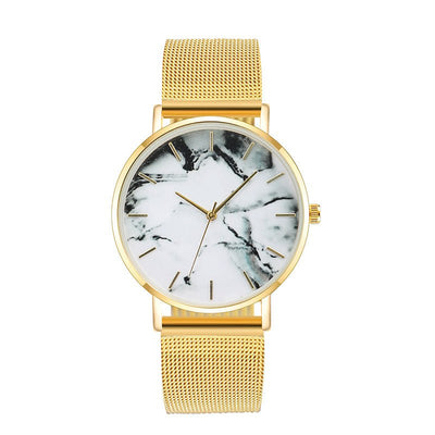 Fashion Mesh Marble Luxury Women Quartz Watches