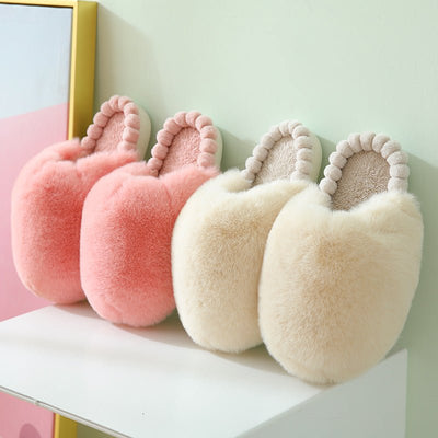 Fashionable Winter Big Head Woolen SlippersSlippers