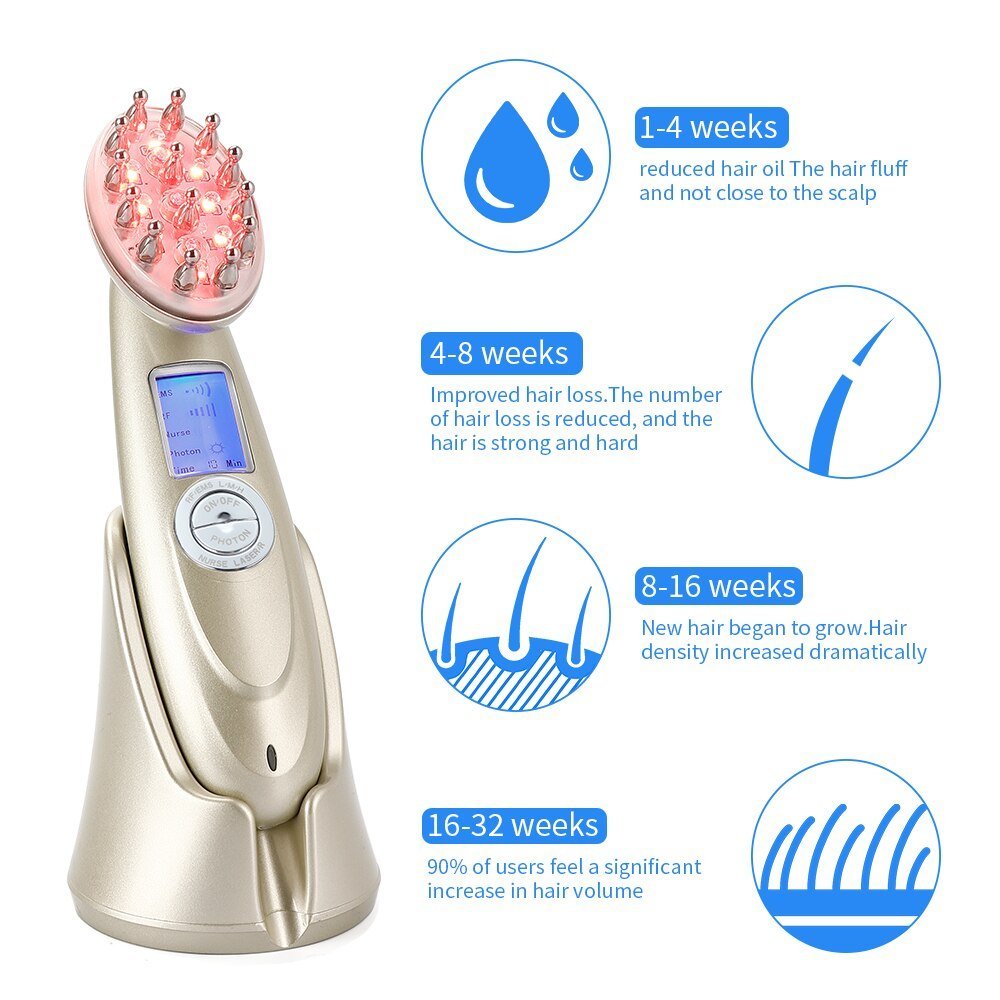 Laser Hair Growth Comb Vibration Massager