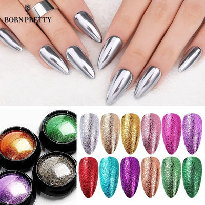 Metallic Glitter Mirror Nail ArtNail art