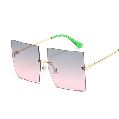 Oversized Rimless Square SunglassesSunglasses