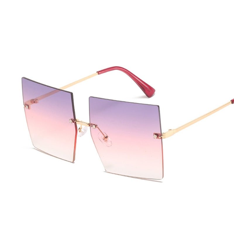 Oversized Rimless Square SunglassesSunglasses