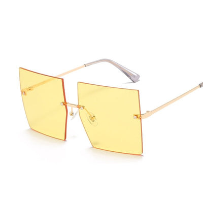 Oversized Rimless Square SunglassesSunglasses