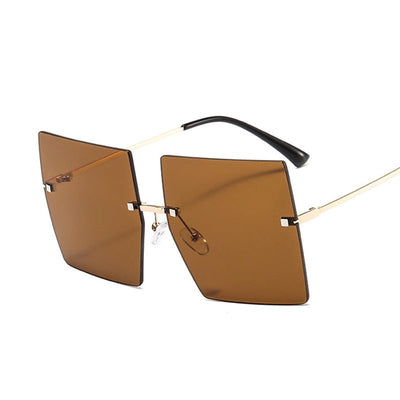 Oversized Rimless Square SunglassesSunglasses