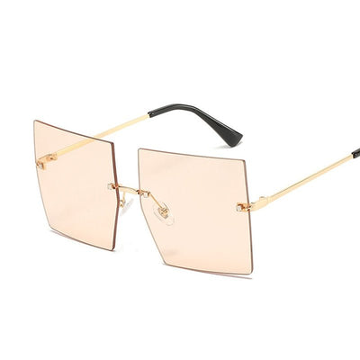 Oversized Rimless Square SunglassesSunglasses