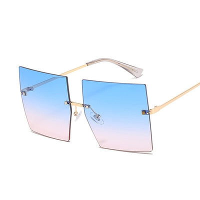 Oversized Rimless Square SunglassesSunglasses