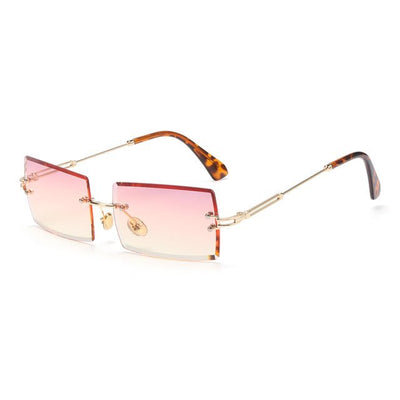 Rimless Small Rectangle Sunglasses
