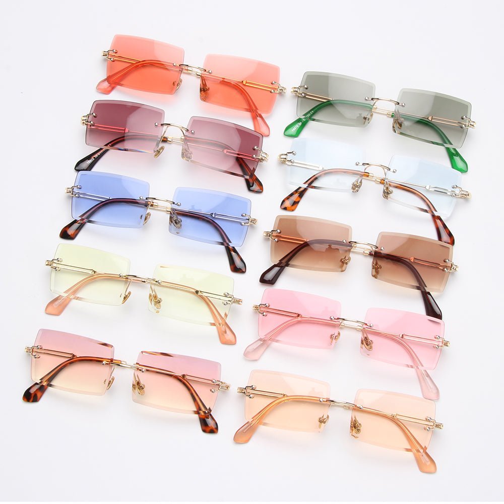 Rimless Small Rectangle Sunglasses