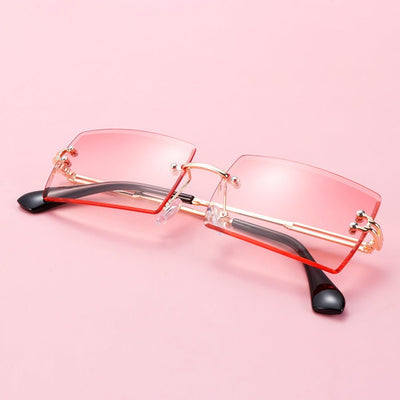 Rimless Small Rectangle Sunglasses