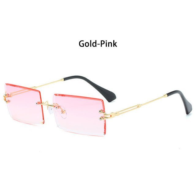 Rimless Small Rectangle Sunglasses