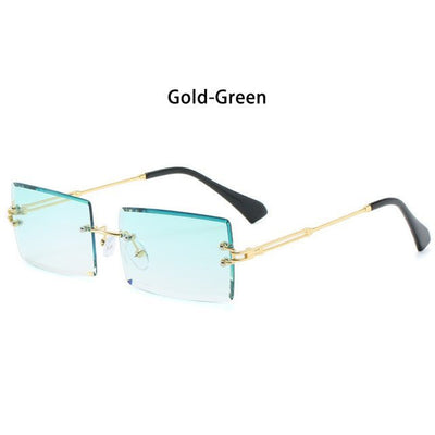 Rimless Small Rectangle Sunglasses