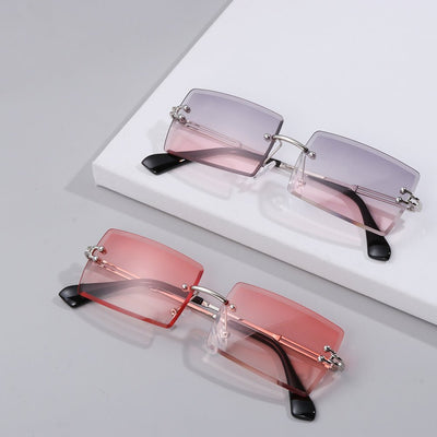 Rimless Small Rectangle Sunglasses