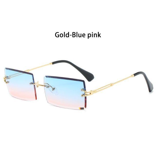 Rimless Small Rectangle Sunglasses