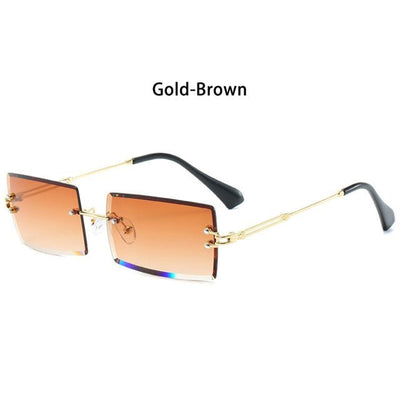 Rimless Small Rectangle Sunglasses