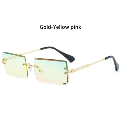 Rimless Small Rectangle Sunglasses