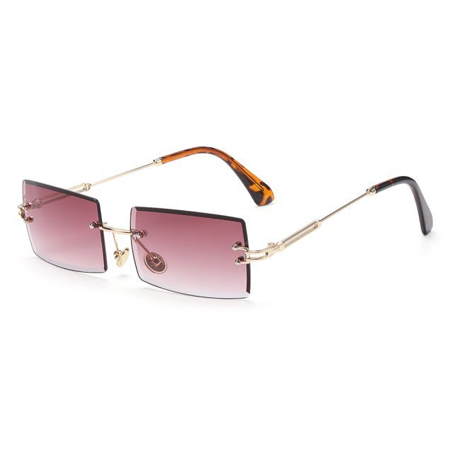 Rimless Small Rectangle Sunglasses