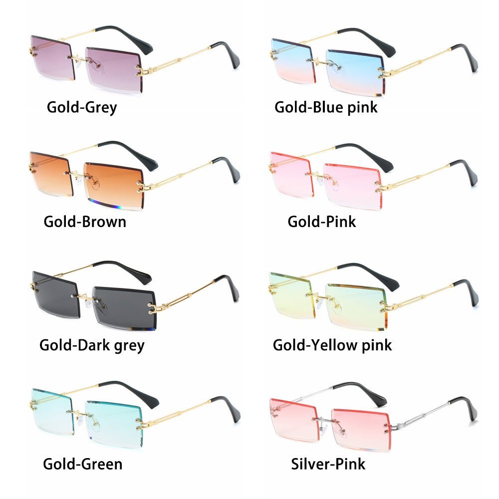 Rimless Small Rectangle Sunglasses