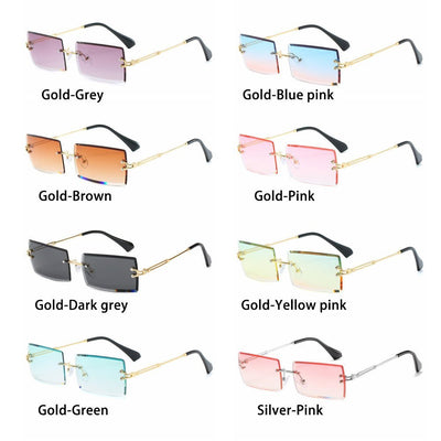 Rimless Small Rectangle Sunglasses