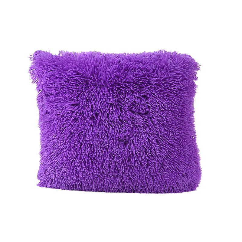 Sea Velvet Solid Color Cushion CoverShaggy pillow