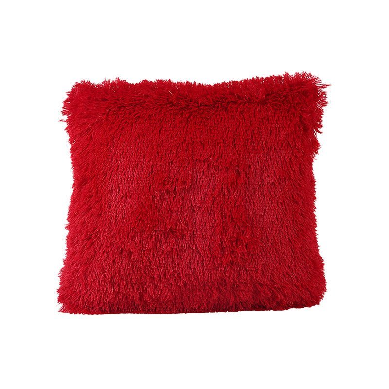 Sea Velvet Solid Color Cushion CoverShaggy pillow