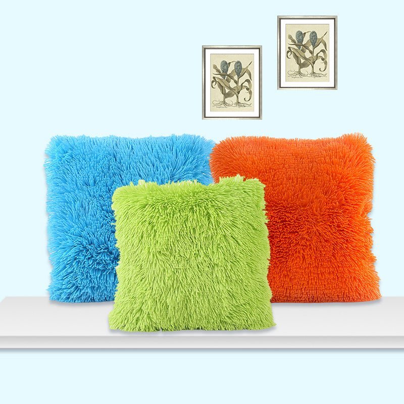 Sea Velvet Solid Color Cushion CoverShaggy pillow