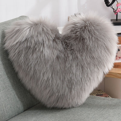 Shaggy Heart Shape Throw Pillow CoversThrow rug