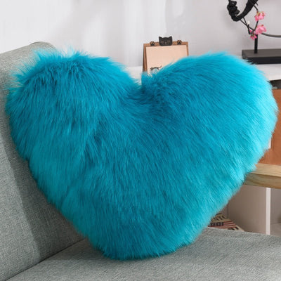 Shaggy Heart Shape Throw Pillow CoversThrow rug