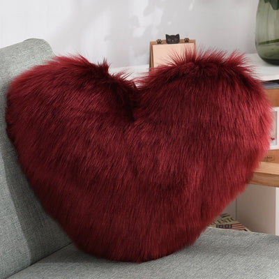 Shaggy Heart Shape Throw Pillow CoversThrow rug