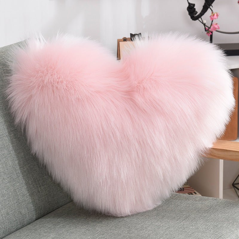 Shaggy Heart Shape Throw Pillow CoversThrow rug