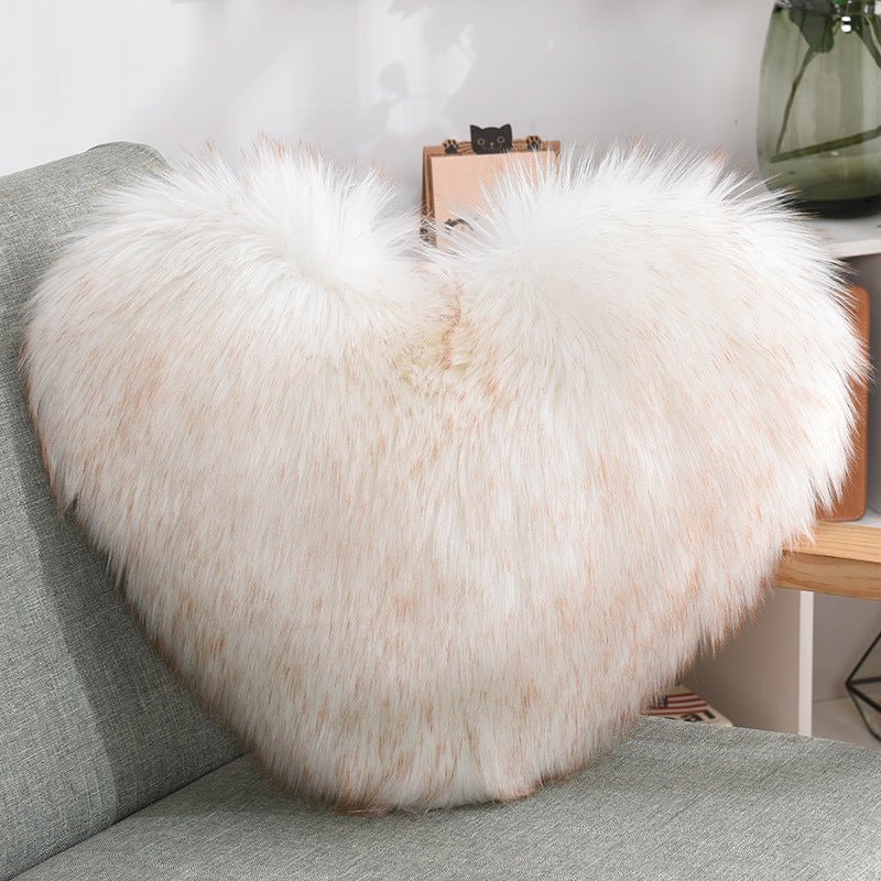 Shaggy Heart Shape Throw Pillow CoversThrow rug