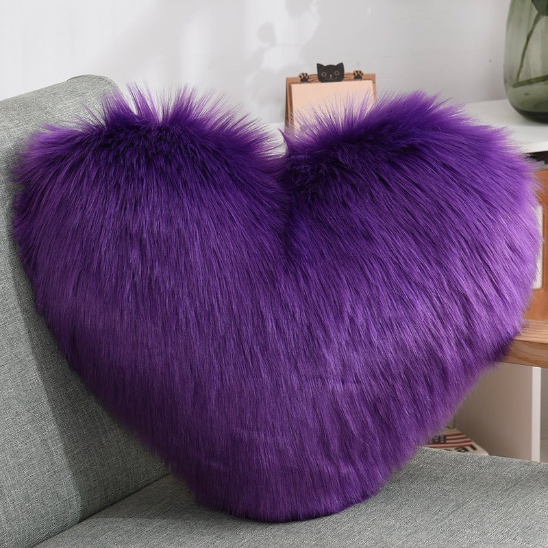 Shaggy Heart Shape Throw Pillow CoversThrow rug