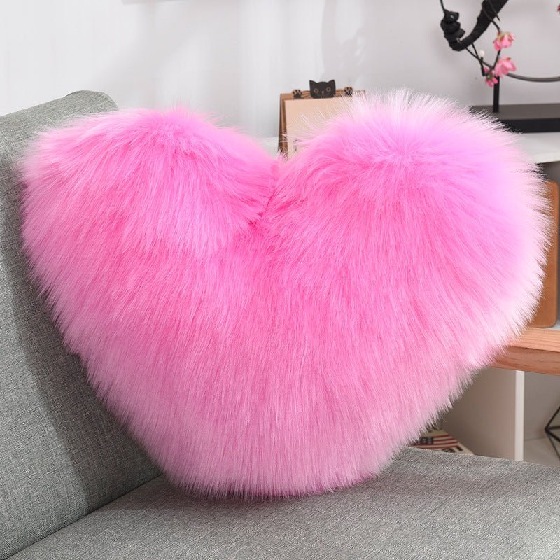 Shaggy Heart Shape Throw Pillow CoversThrow rug