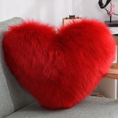 Shaggy Heart Shape Throw Pillow CoversThrow rug