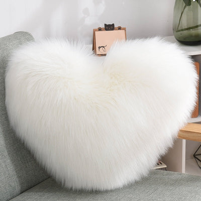 Shaggy Heart Shape Throw Pillow CoversThrow rug