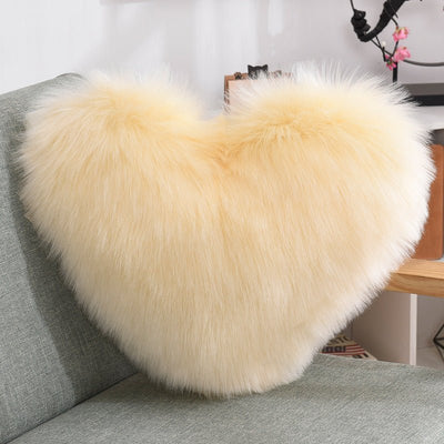 Shaggy Heart Shape Throw Pillow CoversThrow rug