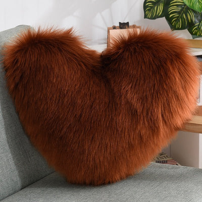 Shaggy Heart Shape Throw Pillow CoversThrow rug