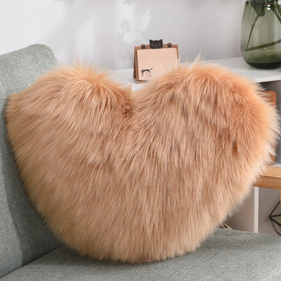 Shaggy Heart Shape Throw Pillow CoversThrow rug