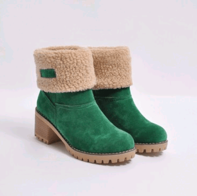 Thick Heel Suede Snow Boots