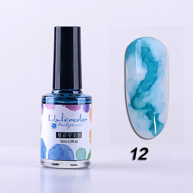 Watercolor Nail InkNail art