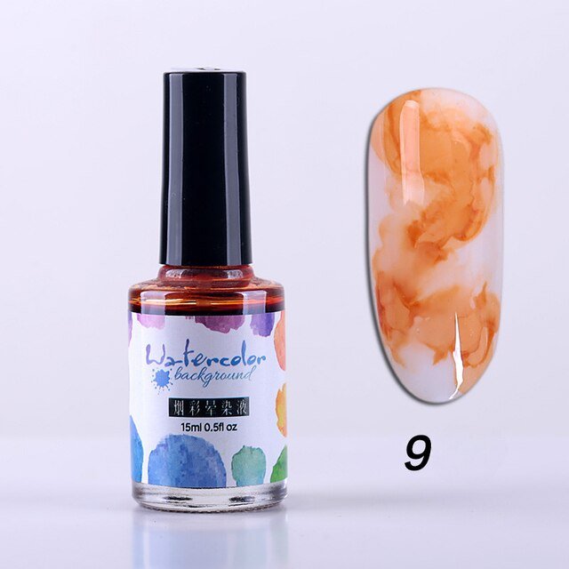 Watercolor Nail InkNail art