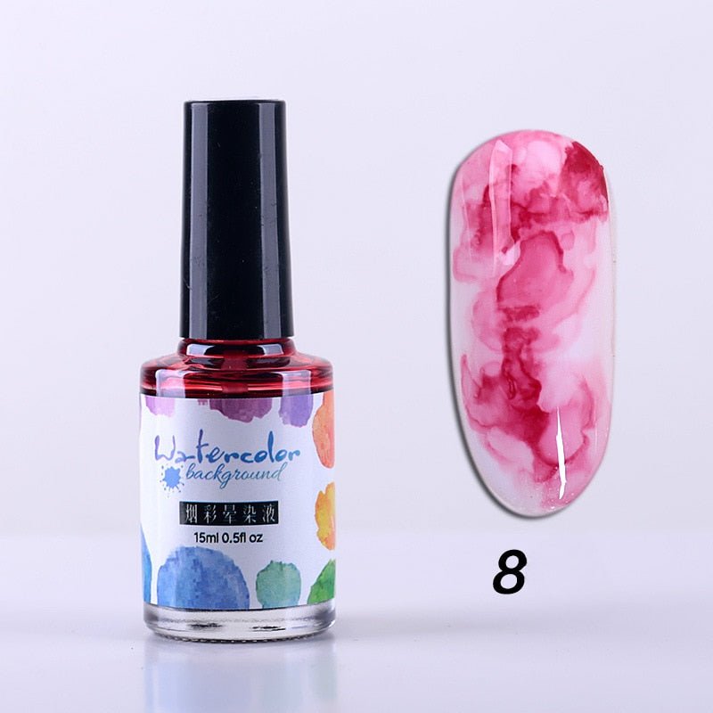 Watercolor Nail InkNail art