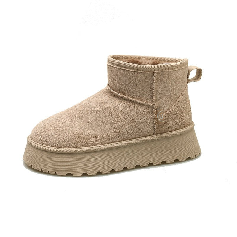 Winter Fleece - lined Thick Suede Short Cotton ShoesFootwear