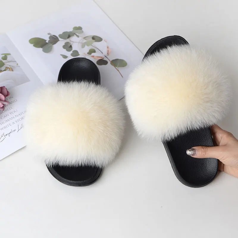 Women Casual fox far non slip Fluffy SlippersFootwear